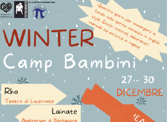 Armadillo Winter Camp 2022: teatro e giochi nelle vacanze di Natale